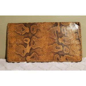 Women's Brown/Black Snakeskin Clutch